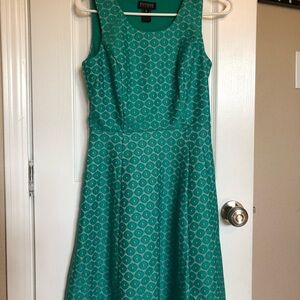 Enfocus Studio Teal Geometric Midi Dress